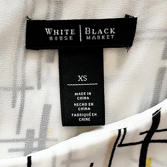 White House Black Market Printed High Low Tank Top Abstract Pattern Size XS - Picture 7 of 8